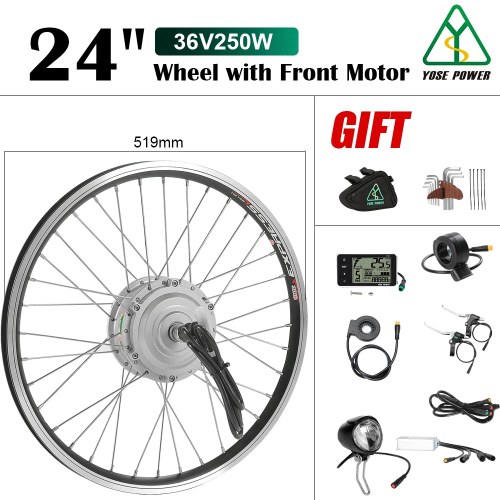 Набор для преобразования электровелосипеда 36V 250W 24 ''передний мотор