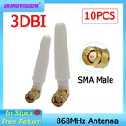 GRANDWISDOM 10 шт. 868 МГц антенна 3dbi sma male 915 МГц lora антенна pbx iot модуль lorawan сигнальный приемник антенна