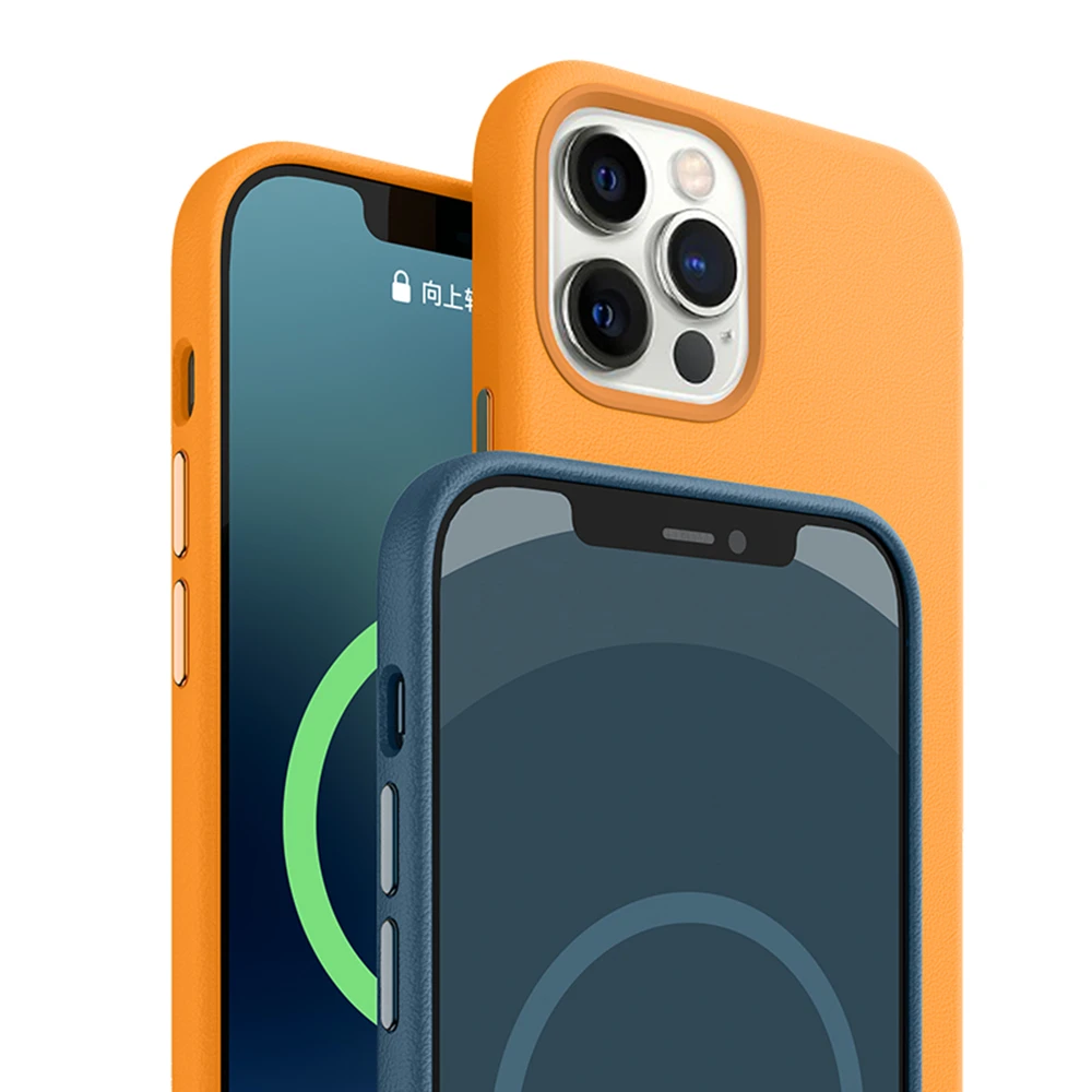 

Magnetic Genuine Leather Case for iPhone 12 with animation Original Leather Case for iPhone 12 Pro Max Cover with Retail Box