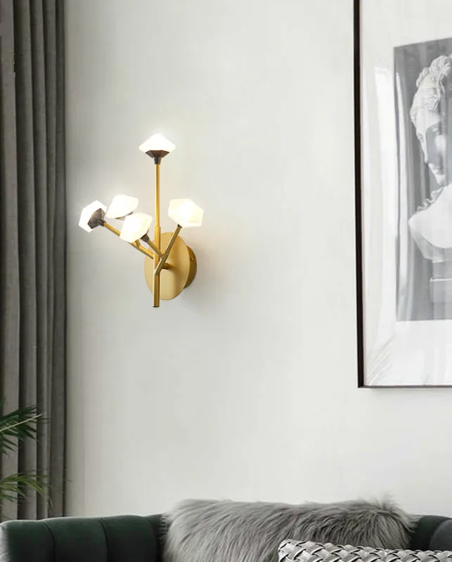 Nordic Wall Lamp Fixture Simple Bedroom Bedside Staircase Hallway Creative Wall Sconce Luxury Background Bathroom Led Wall Light