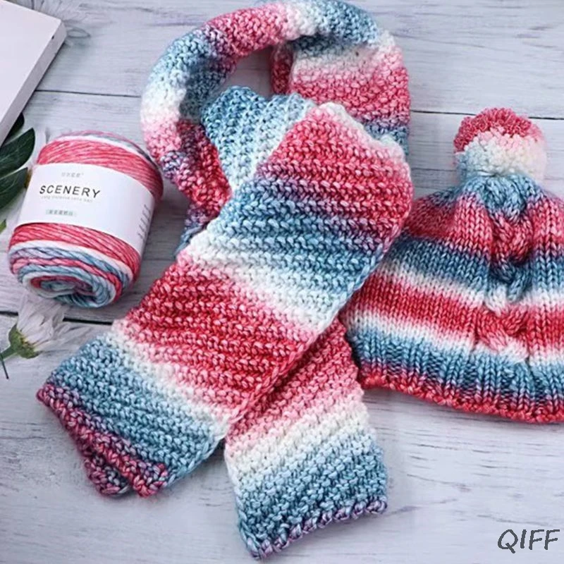 100 г пряжа для ручного вязания цветная с градиентом плетеная нить сделай