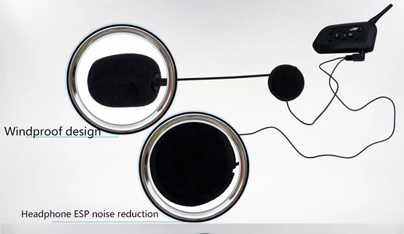 QPLOVE VnetPhone 1 шт. V6 мотоцикл Bluetooth домофон 1200 м расстояние беспроводной говорящий шлем аксессуары Франция и Испания