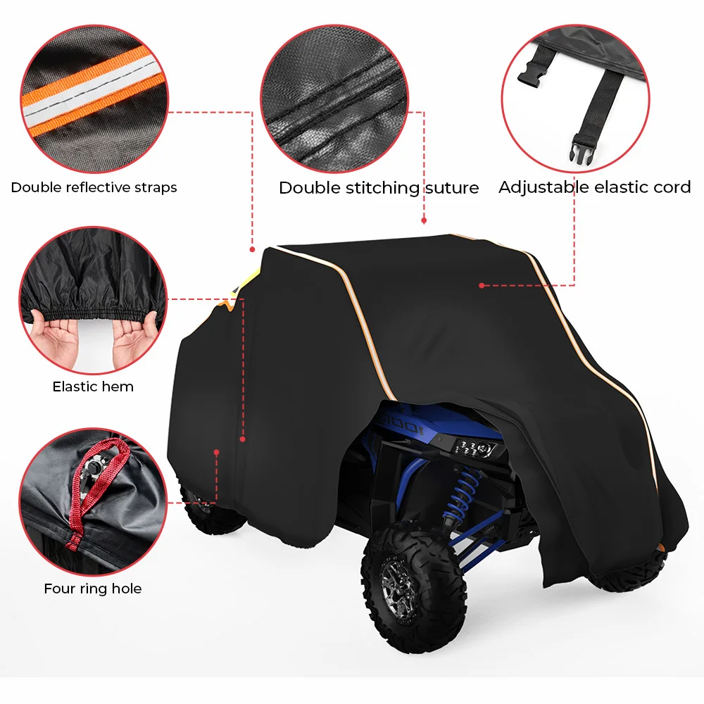 UTV Cover RZR Storage Cover Protect Farm 4X4 Vehicle from Rain Snow Dirt Rays-Reflective Compatible with Polaris XP 4 1000 210D