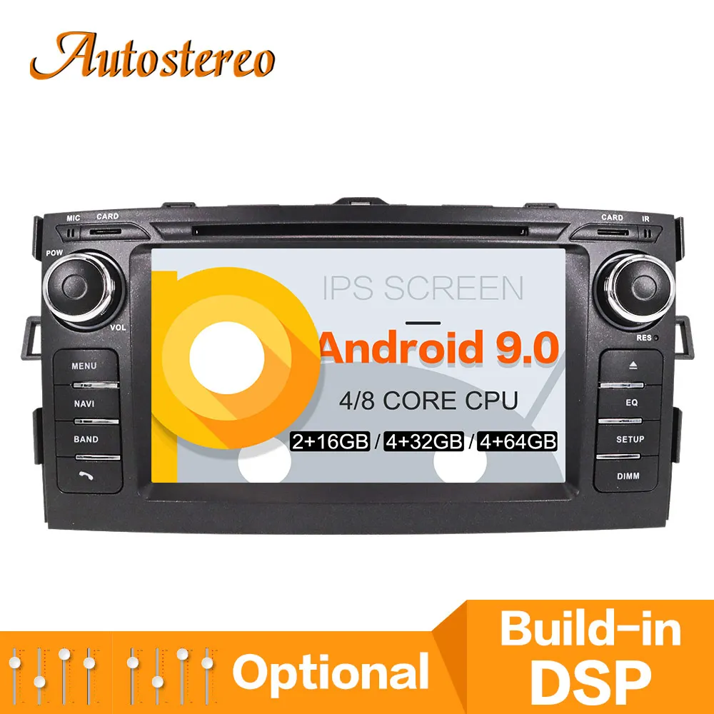 DSP Android 9 автомобильный dvd-плеер gps навигация авто стерео блок для Toyota Auris 2006-2012 автомобильный Головной блок Satnav мультимедийный плеер