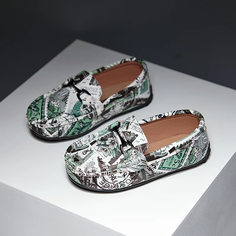 

Best Selling Children Slip on Casual Shoes Wearable Children Flat Shoes Boys Loafers Green Soft Sole Girls Loafers Shoes Kids