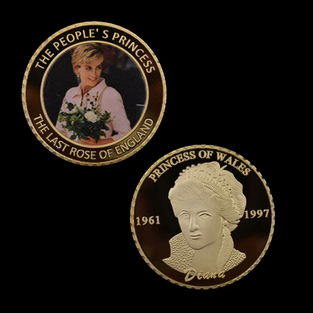 5 шт./компл. 24k Золотая монета Diana Princess of Wales Позолоченные памятные коллекционные