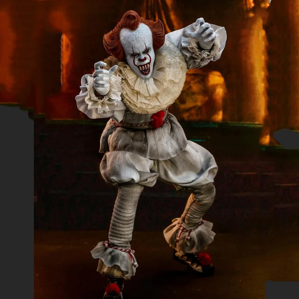 

Collectible Hot Toys MMS555 1/6 Scale Scary CLOWN Pennywise Figure Model 12'' Male Clown Action Doll Full Set for Fans Gift