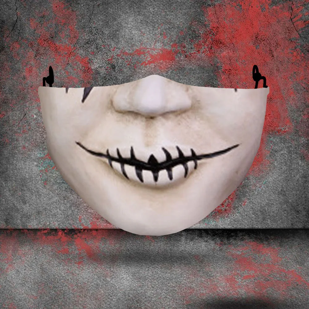 Забавные Джокер маски 3D Модный с принтом череп для взрослых Чехлы рот косплей на