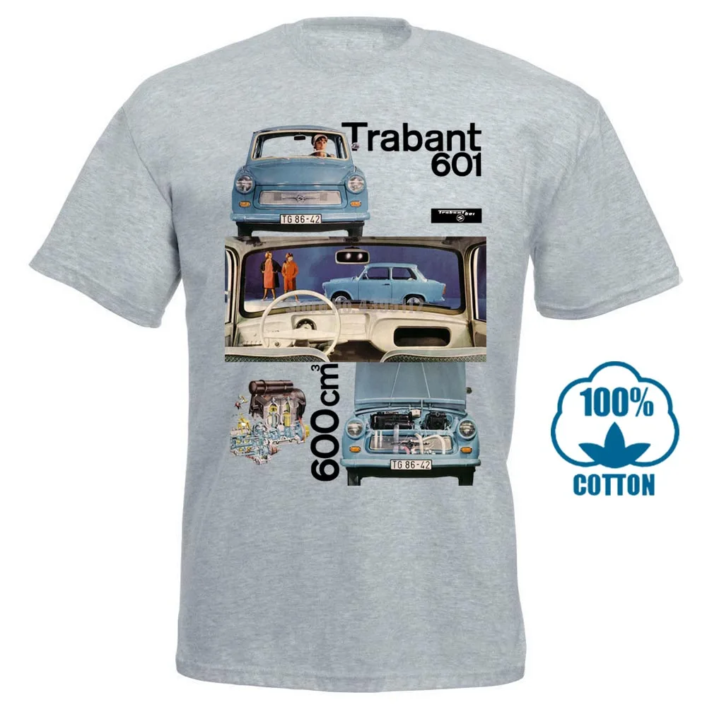 Серый Модная мужская Футболка Maglia Germania Est Comunismo Trabant Auto vintage Ddr s m l Xl Повседневная футболка - Цвет: Серый