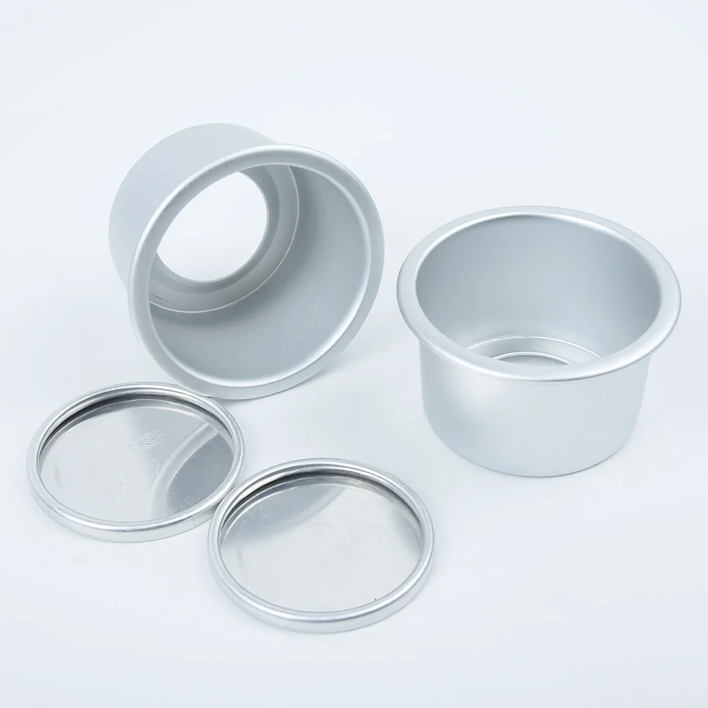 

3pcs/lot Hot 2inch Diameter 6cm Aluminum Alloy Round Mini Cake Pan Removable Bottom Pudding Mold DIY Baking Tools