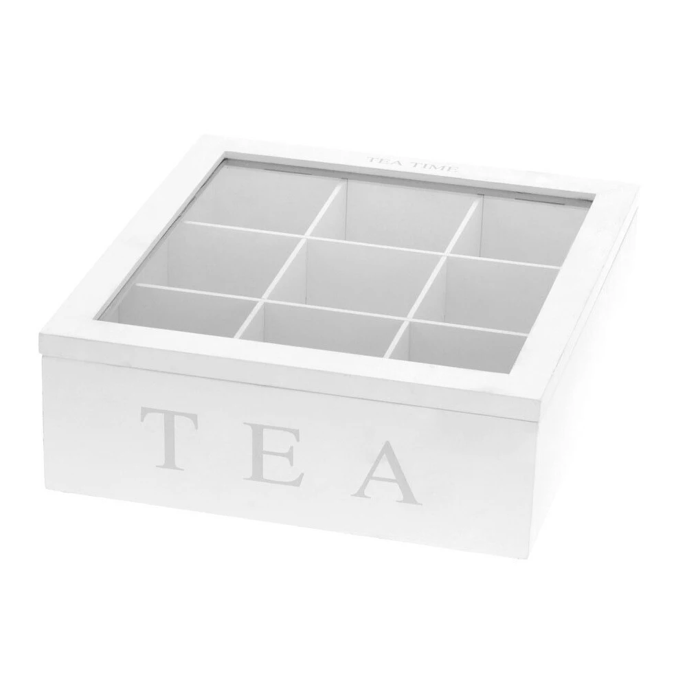 

Tea Bag Caddy Box Organizer with Compartments Coffee Tea Bag Storage Holder Organizer with Lid for Kitchen Cabinets