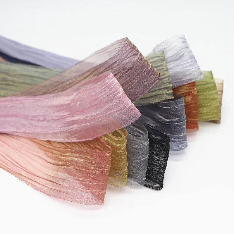 10 ярдов 1 5 дюйма 38 мм сказочные цветные плиссированные ленты из органзы для