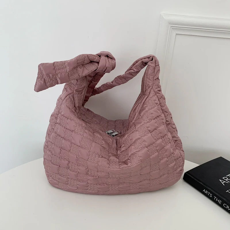 

Повседневная вместительная сумка-тоут на плечо 2021, вместительная Хлопковая Сумка, дамские сумки для покупок с перьями, корейские однотонны...