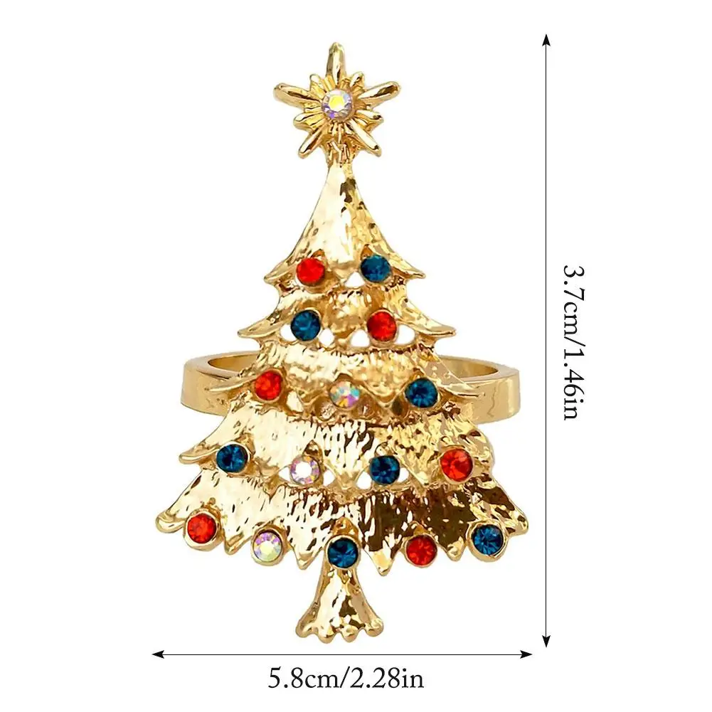 

4pcs/set Christmas Tree Napkin Buckle Napkin Ring Room Set Table Napkin Ring For Table Decorations Wedding Party DIY Decoration