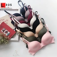 seamless sexy women bra one pieces underwear push up gather lingerie wireless soft bralette top simple brassiere candy color