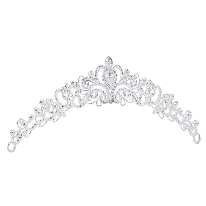 

Baroque Luxury Rhinestone Beads Bridal Crown Tiaras Silver Color Crystal Diadem Tiaras Bride Headbands Wedding Hair Accessories