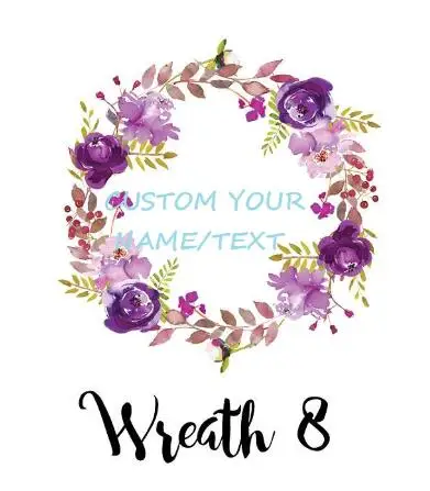 Wreath 8 Персонализировать название халаты для невесты и подружек подарки, изготовленный на заказ белый цветочный халат атласный, пижамы для невест, кимоно - Цвет: Wreath 8