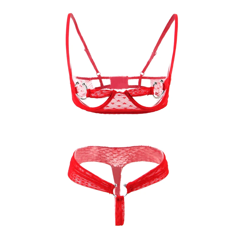 

Открытый бюстгальтер, нижнее белье, комплект стрингов, сексуальная женская ажурная Экзотическая одежда, прозрачное белье, соблазнительное ...