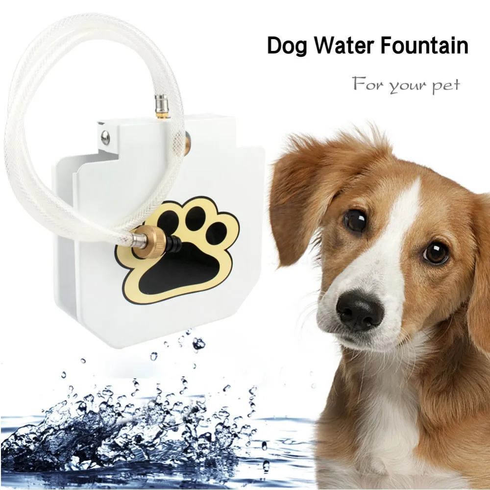 Nicrew Outdoor Automatic Dog Water Fountain Pedal-lift Dog Drinking Feeder Stainless Steel Pets Step On Plate Pet Toy For Drinki