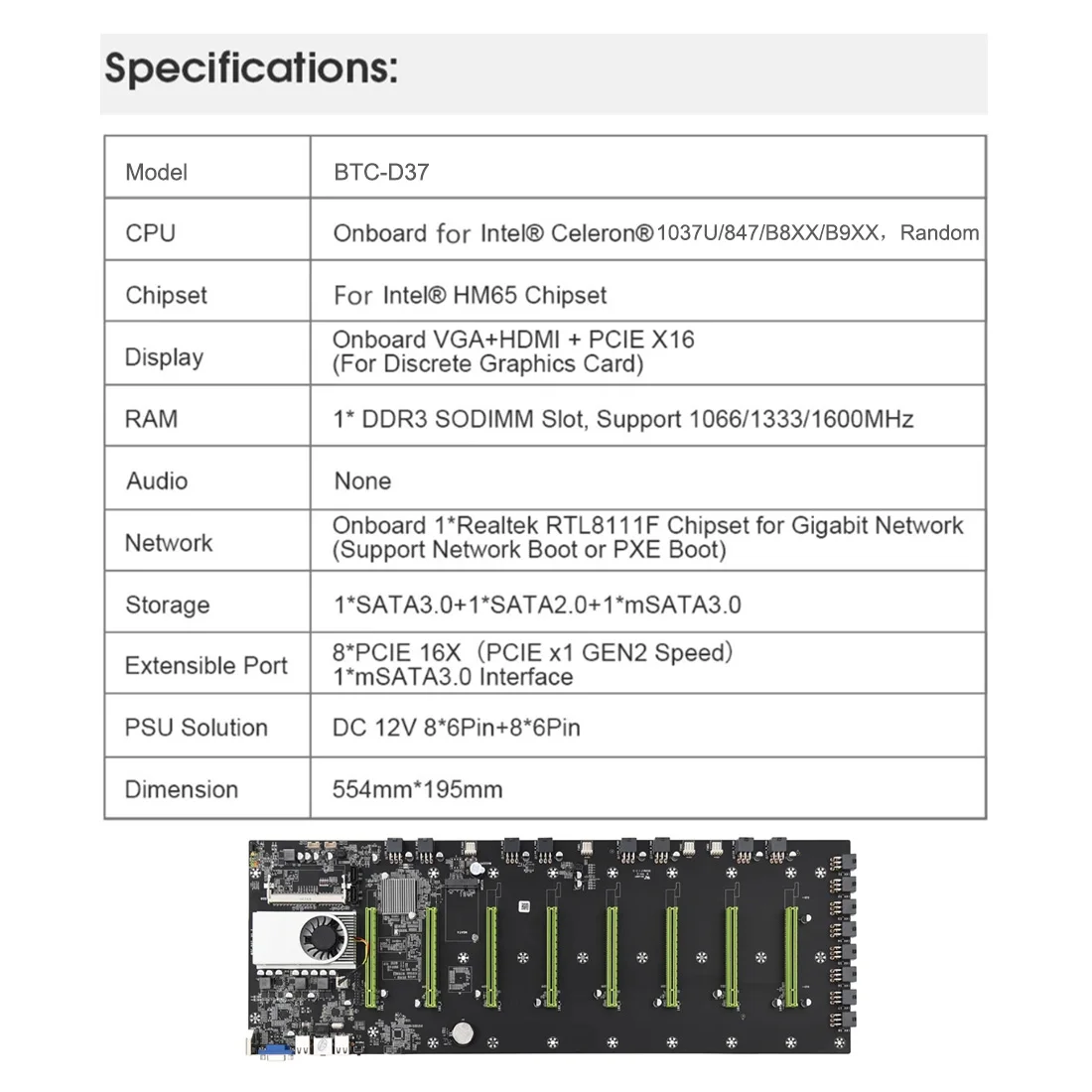 1 шт. материнская плата со встроенным процессором 8 ГП разъем DDR3 для