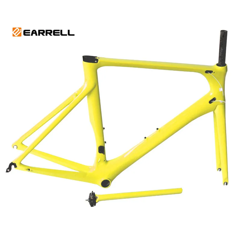 EARRLL углеродная велосипедная дорога рамка Di2 без логотипа Желтый механический