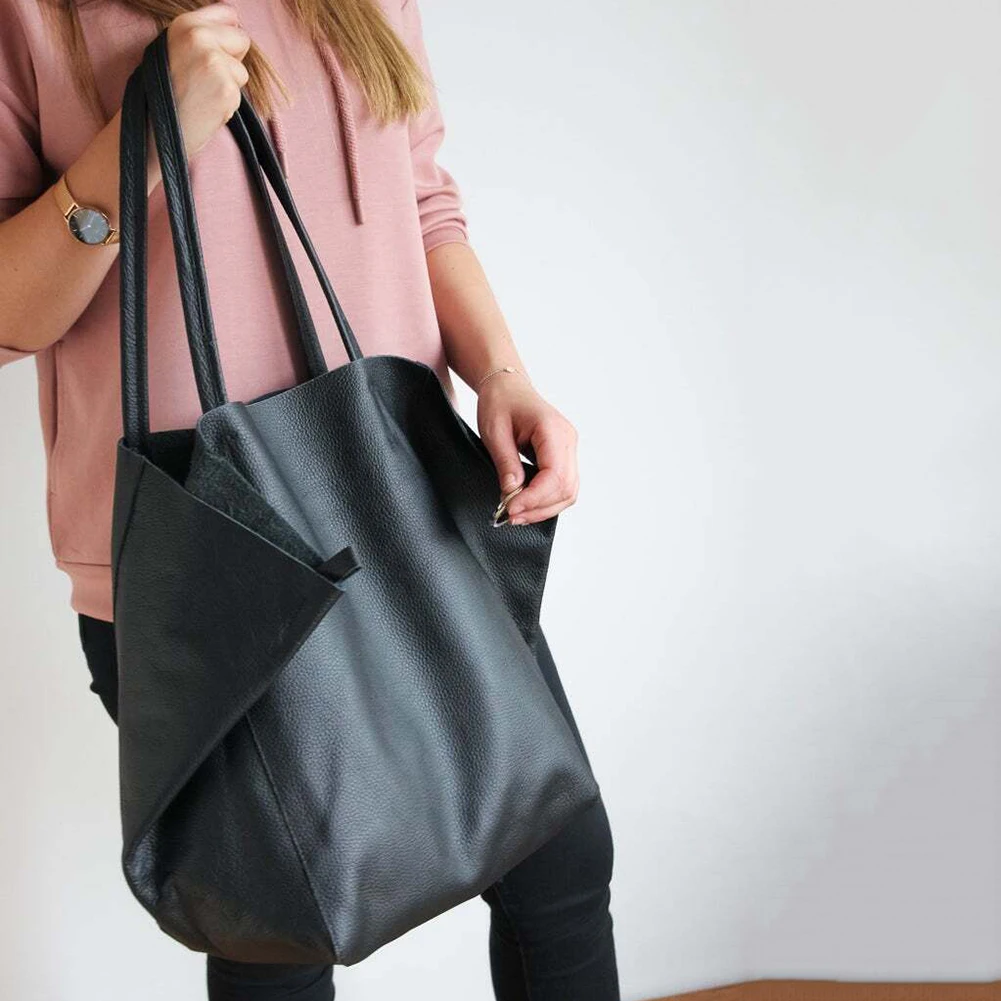 

Portable Large Capacity Shoulder Satchel Casual Women Solid PU Leather Messenger Bag Fashion Street Travel Handbags