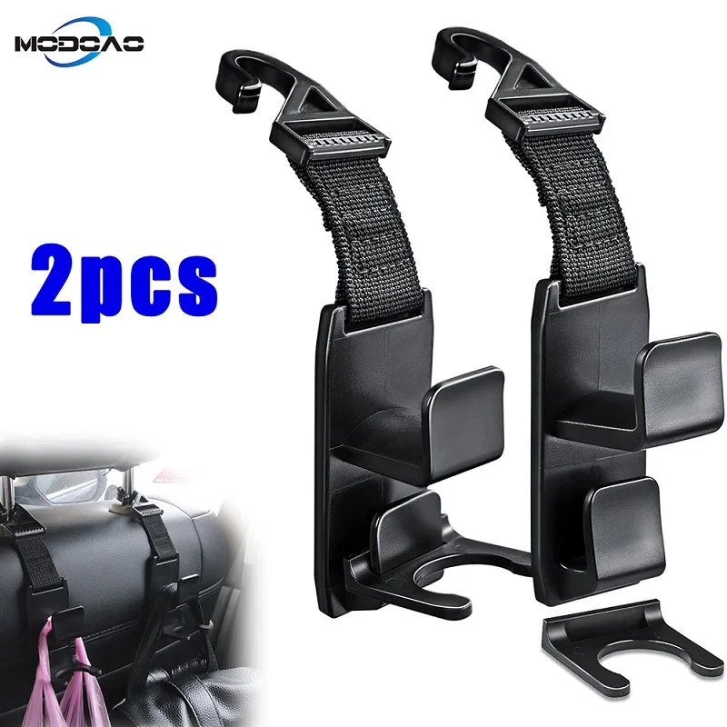 

2pcs Car Seat Headrest Hook Universal Car Storage Headrest Hanger Holder Hooks, Vehicle Strong and Durable Backseat Hanger