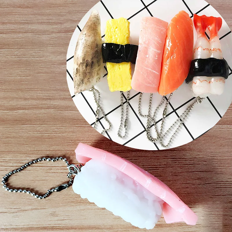 1 х Kawaii Squishy рисовый шар лосось суши медленно поднимающийся кулон на ремешке для