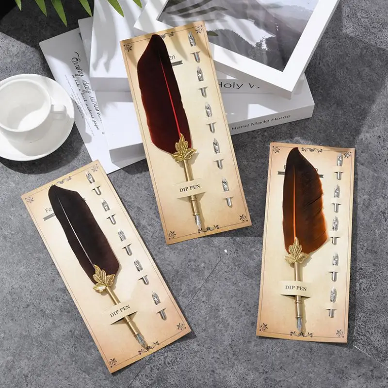 Набор пишущих чернил каллиграфия перо погружение с 5 наконечниками подарочная