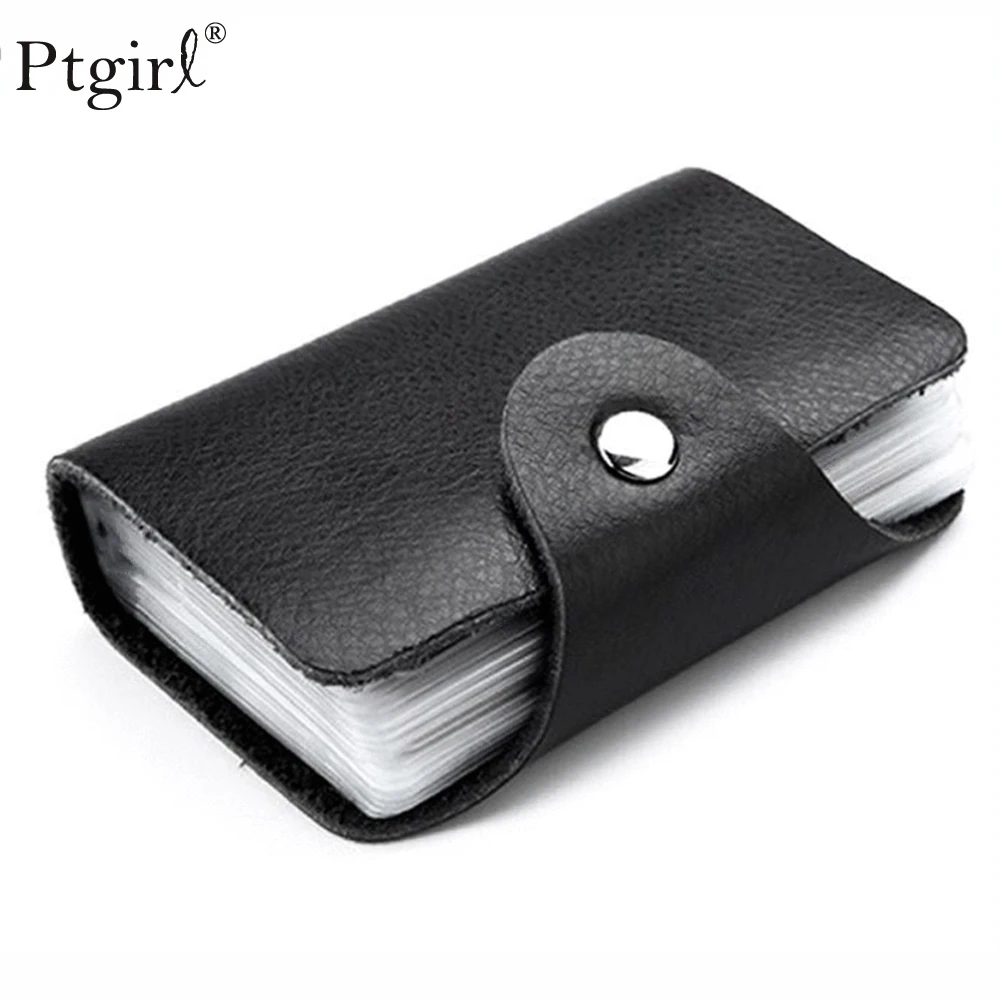 

Fashion PU Leather Function 24 Bits Card Case Business Card Holder Ptgirl New Credit id Card Holder ID Passport Card Wallet Sac