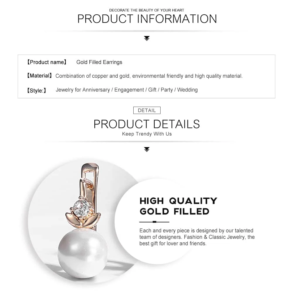 Женские серьги в виде цветов daislee из розового золота с искусственным жемчугом