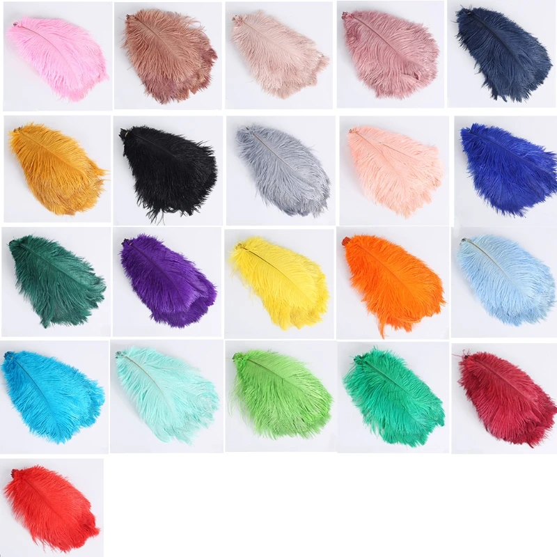 

Colored Ostrich Feather 10Pcs for Photography Props Flower Arrangement DIY Decor