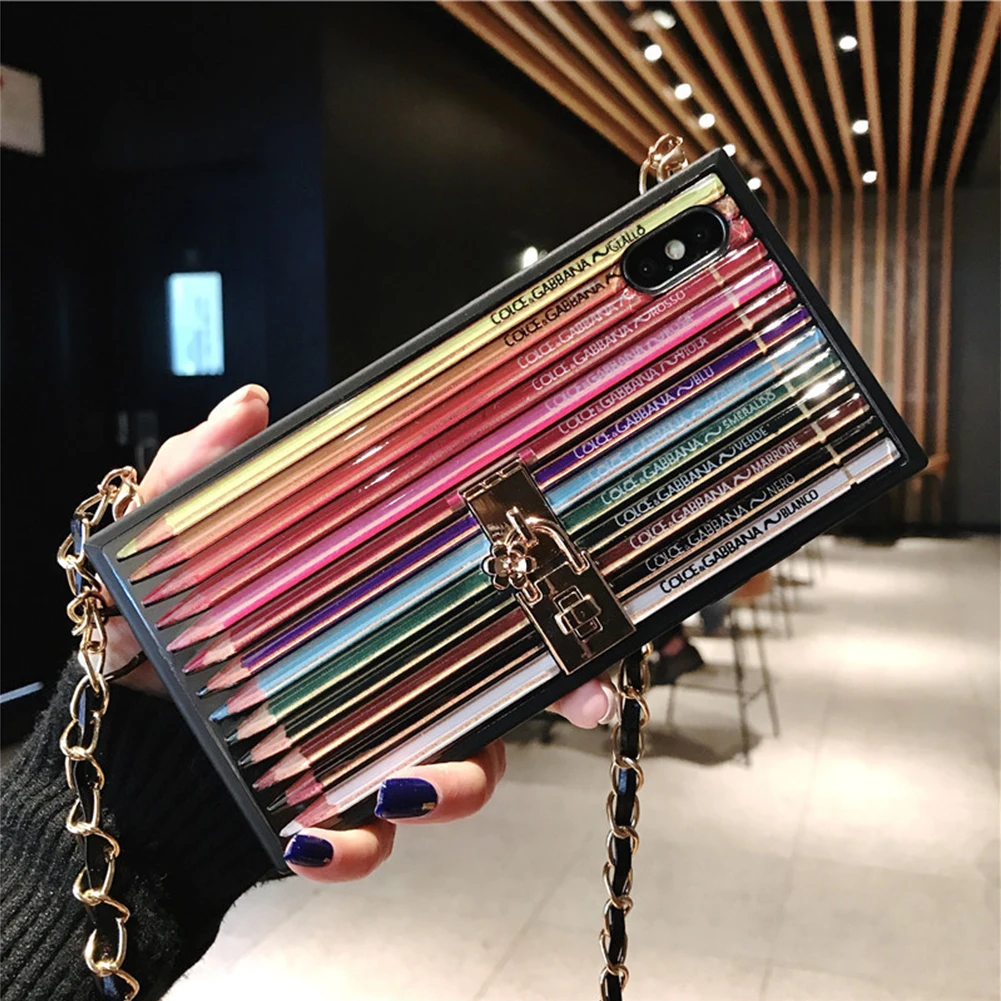 Мягкий ТПУ ремешок-держатель чехол для телефона iPhone X XS XR MAX 6 6S 7 8 Plus Радуга Ручка