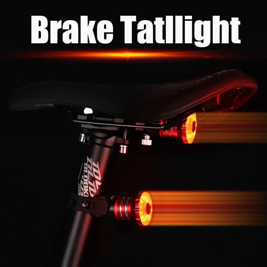 

NEWBOLER Smart Bicycle Rear Light Auto Start/Stop Brake Sensing IPx6 Waterproof USB Charge Cycling Tail Taillight Bike LED Light