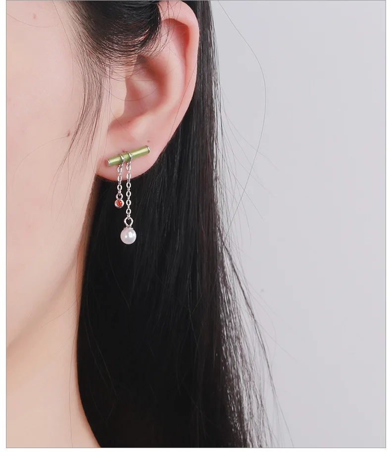 Серьги женские Асимметричные из серебра 925 пробы с жемчугом | Украшения и