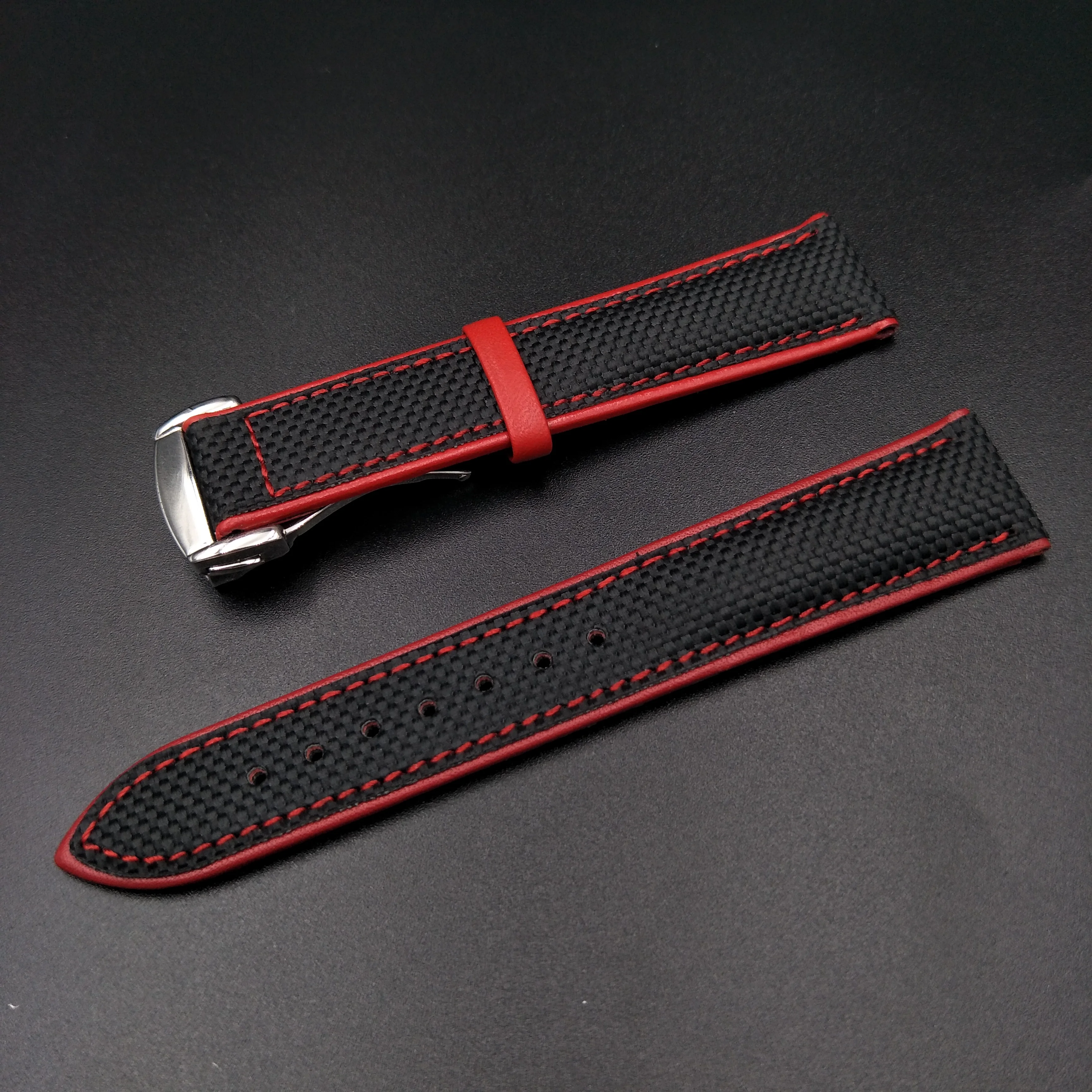 Nylon Leather Watch band For Omega Seamaster 20mm 22mm High Quality Canvas Watch Strap Band With Silver Gold Rosegold Clasp