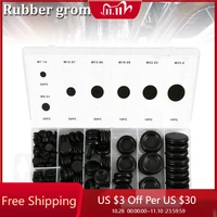 170pcssets rubber seal ring grommet assortment set plug electrical gasket for protects wire cable hardware studs