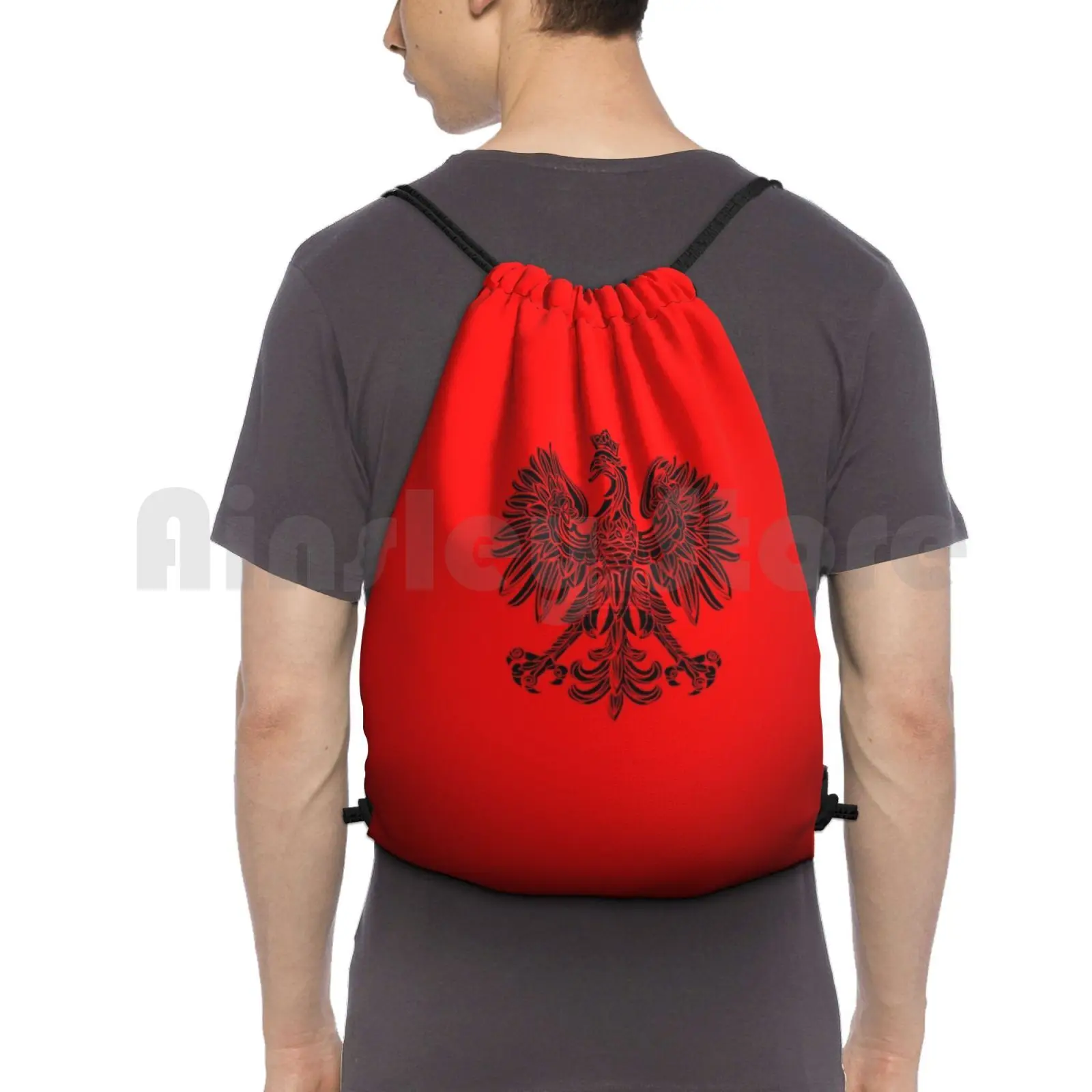 

Polish Eagle Black Poland Cote Of Arms Backpack Drawstring Bag Riding Climbing Gym Bag Polish Eagle Black Poland Polski