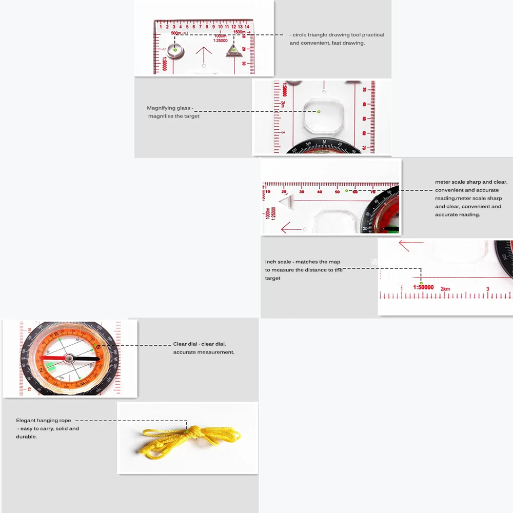 Профессиональный Компас для кемпинга линейка с картой походный портативный