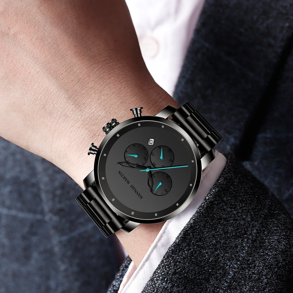 

Big Dial Watch Men Sport Quartz Clock Fashion Mens Watches Top Brand Luxury Man Military Waterproof Chronograph Automatic 2021
