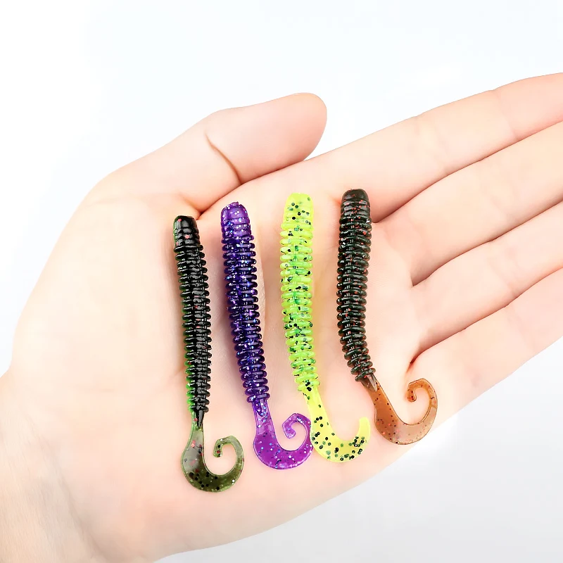 ARDEA soft fishing lure plastic 65mm 1.5g worm lure Attractive Shrimp odor salt Swivel Bass Fishing Tackle grub lure