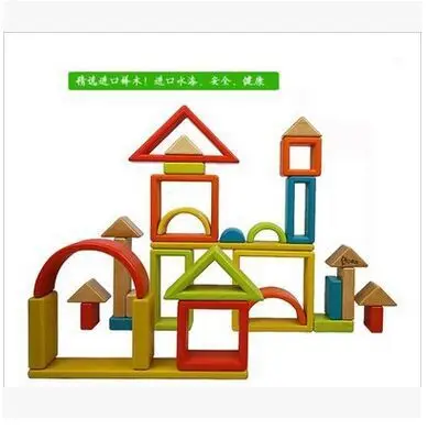 Детские деревянные радужные строительные блоки большие игрушки из цельного