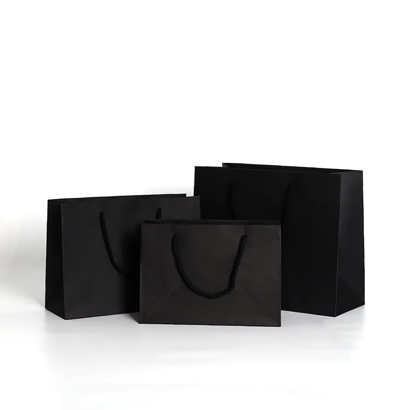 Shopping Bags Kraft Paper Bag Strong Solid Black Twist Handle Party Gift Carrier Environmental Clothing Shopper | Дом и сад