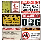 Персонализированные аксессуары для украшения двора и сада, винтажный предупредительный металлический жестяной знак, Остерегайтесь собаки, жестяной постер, Ретро Художественная настенная тарелка