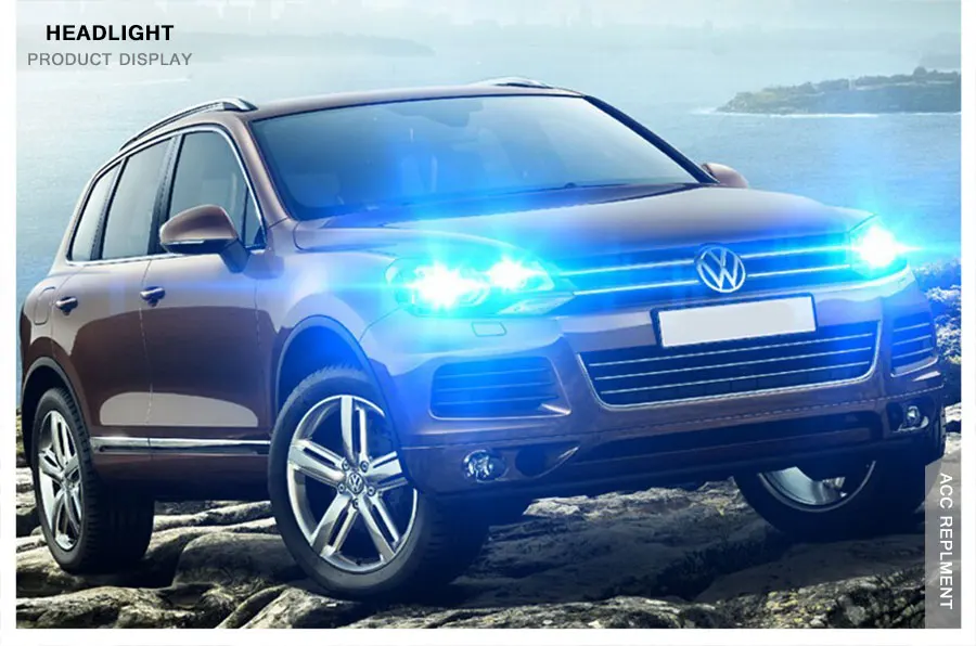2 шт. светодиодный фары для VW Touareg 2011- светодиодный автомобильный фонарь ангельские глазки ксенон HID комплект Противотуманные фары светодиодный дневные ходовые огни