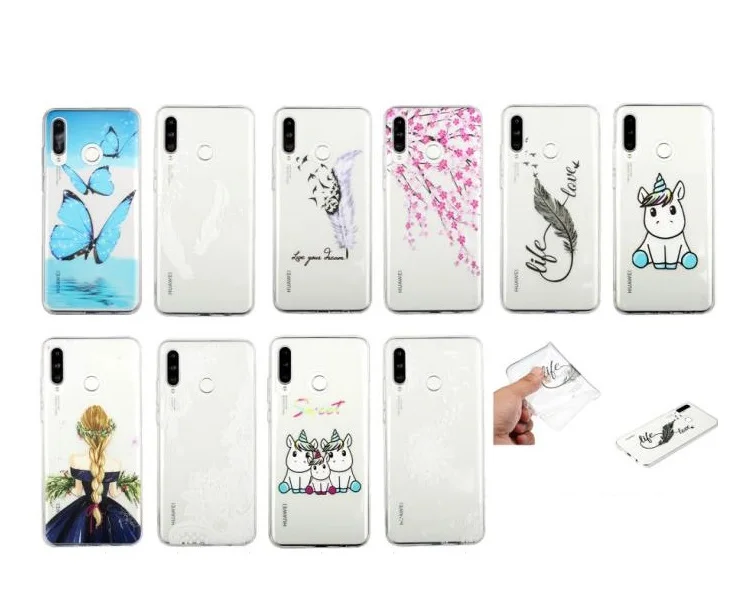 Мягкий с бесцветным прозрачным принтом Ультратонкий чехол из ТПУ для телефона