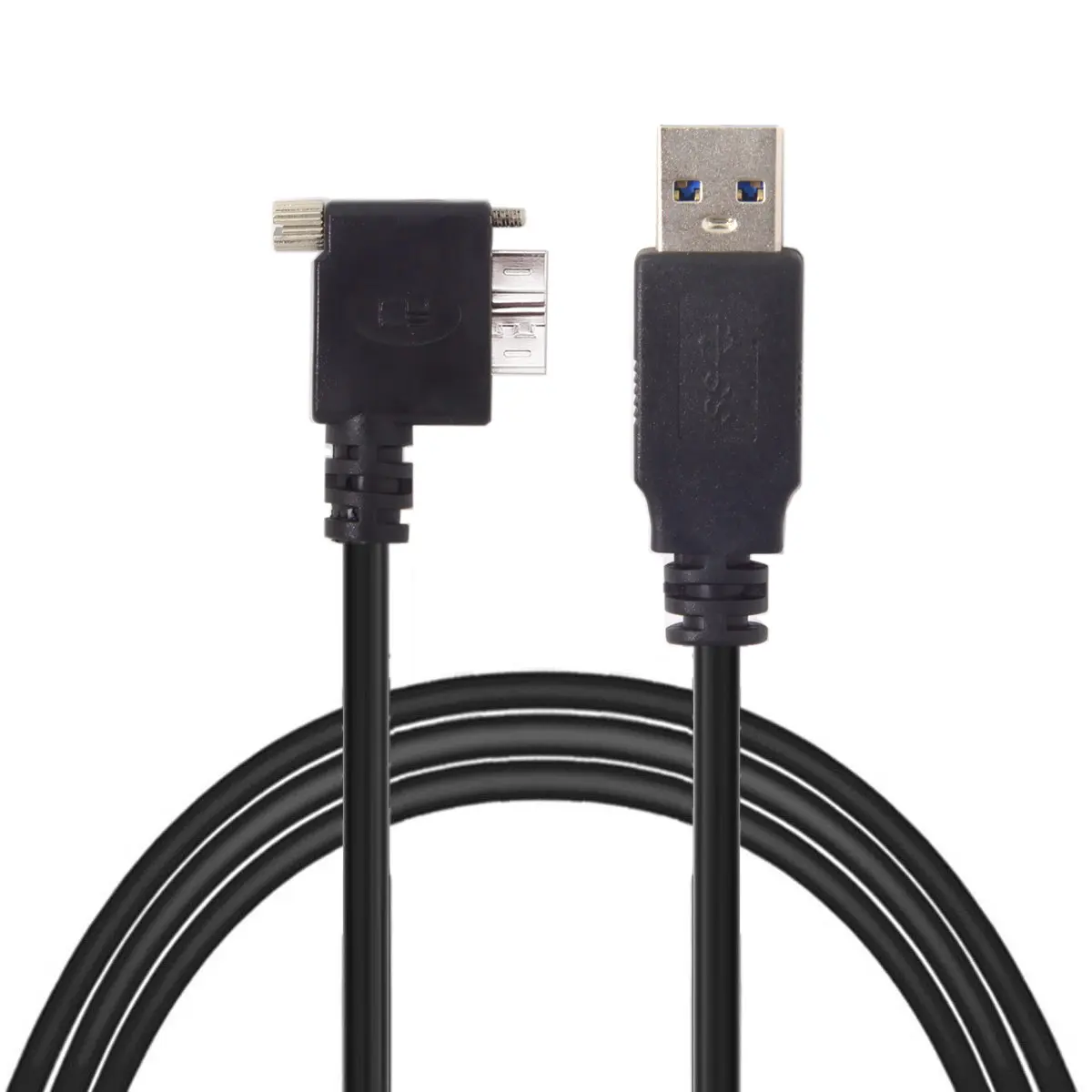 

qywo 1.2m 4FT 90 Degree Angled Micro USB3.0 Micro B with Screw Mount to USB3.0 Data Cable for Industrial Camera & hardisk