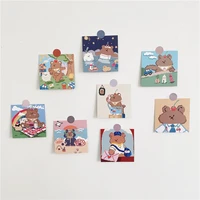 8 sheets candy bear decoration card double sided illustration cute background picture wall stick photographic props stationery