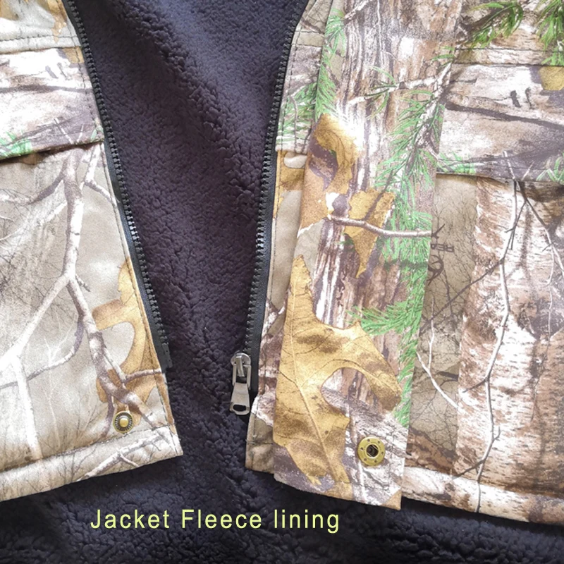 Thick fleece lining Jackets + Trousers filled with hollow cotton Pine tree Bionic Camouflage clothes suit Suitable for Winter | Спорт и