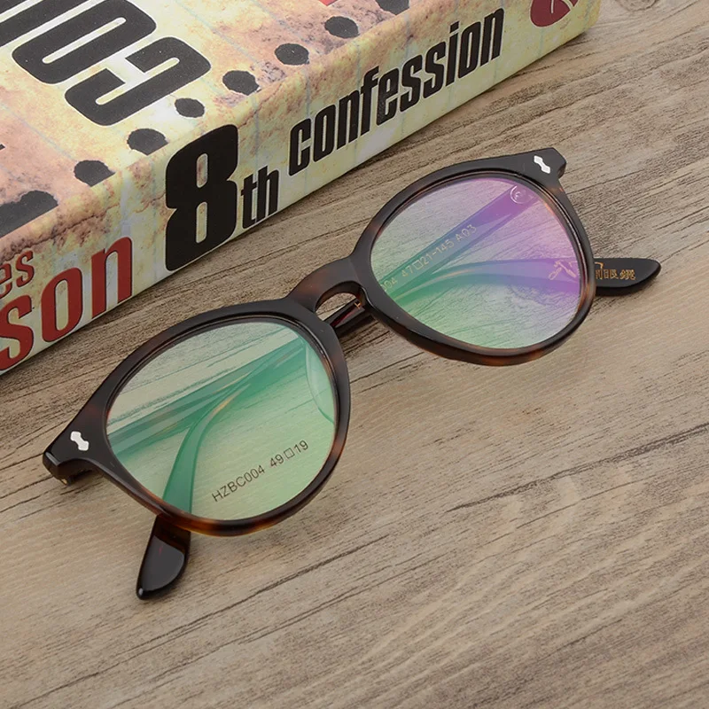 Zerosun круглые очки для мужчин ацетатные Черепаховые студентов винтажные по